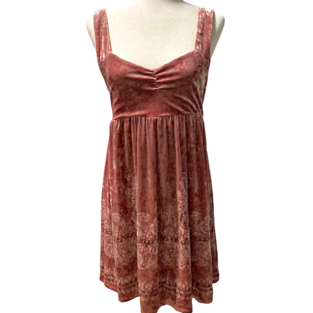 Free People Crushed‎ Velvet Sequin Pink Dress Sz S
